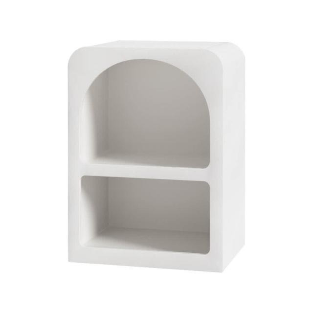 Bedside Table Shelves Side End Table Storage Nightstand White ARC