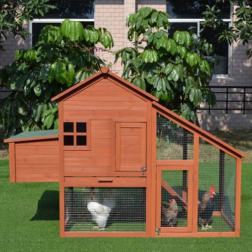 Chicken Coop Hen house Chook Hutch Run Cage with Pitch Roof P053 Pet
