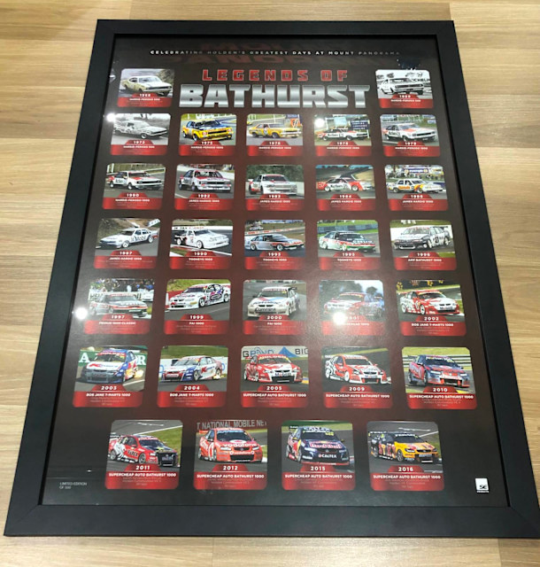 HOLDEN Legends of Bathurst framed print. LIMITED EDITION Brand new