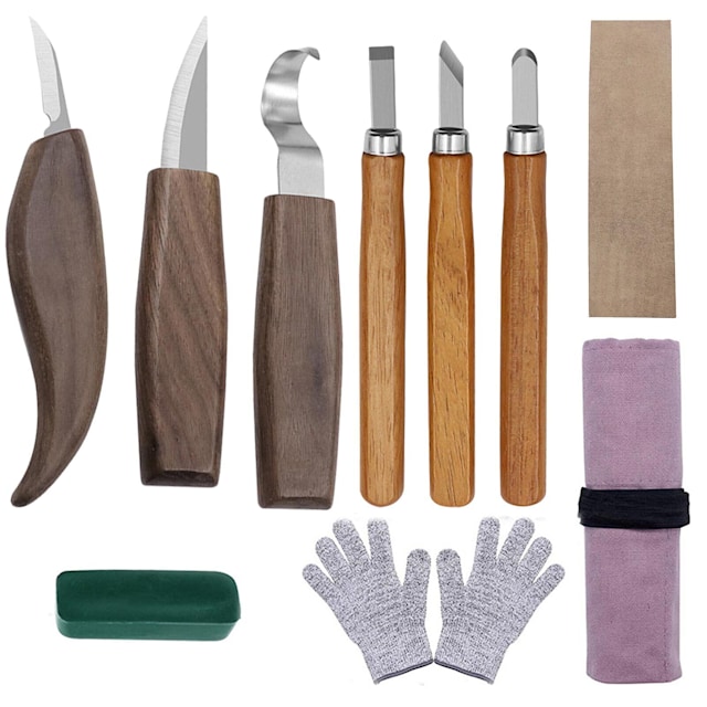 10pcs Wood Carving Knife Chisel Woodworking Whittling Cutter Chip Hand