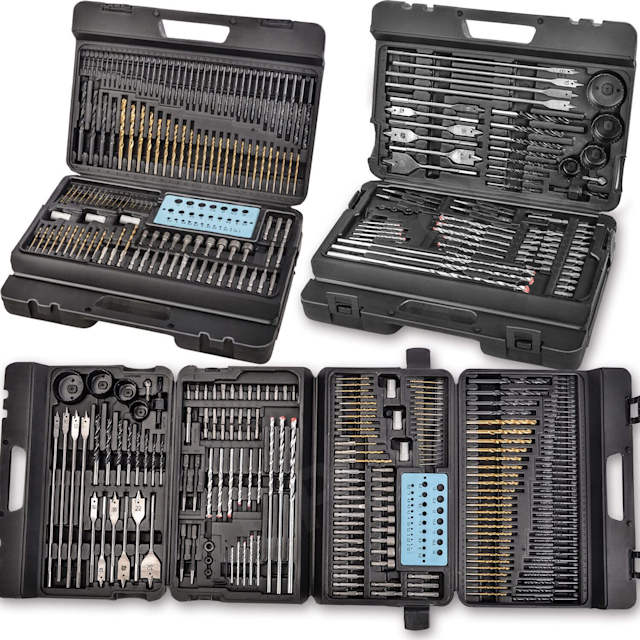 204PC Combination Titanium Drill Bit Set Screw Bits for Metal Wood