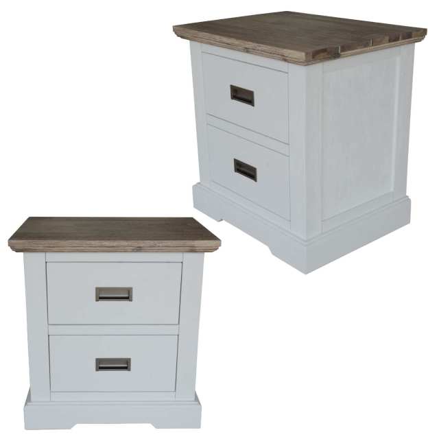 Fiona Set of 2 Bedside Table 2 Drawers Storage Bedside Tables