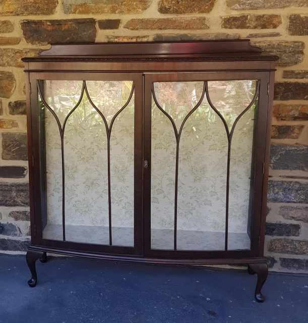 Antique Timber China Display with Key Gumtree