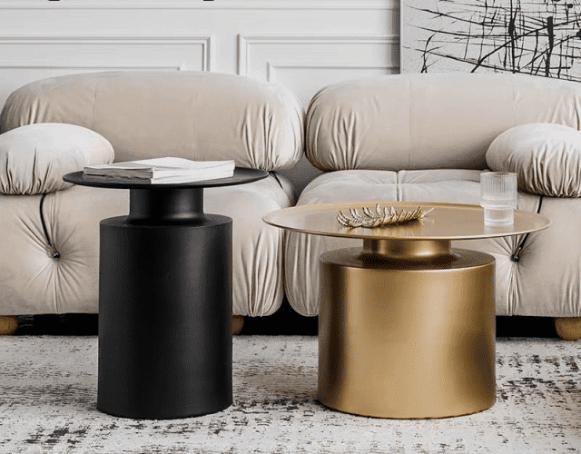 COFFEE TABLE SET SIDE TABLE BALCK METAL Buffets & Side Tables