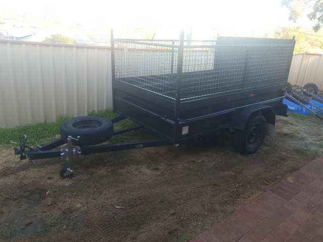 8x5 Box Trailer with 600mm Cage and Back Loading Ramp | Trailers ...