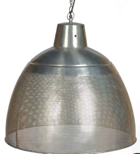 INDUSTRIAL ZINC, 1 Perforated Riva Ceiling Pendant D64cm x H68cm