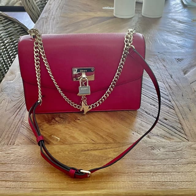 Ladies Hot Pink Leather DKNY Shoulder Bag. Bags Gumtree Australia