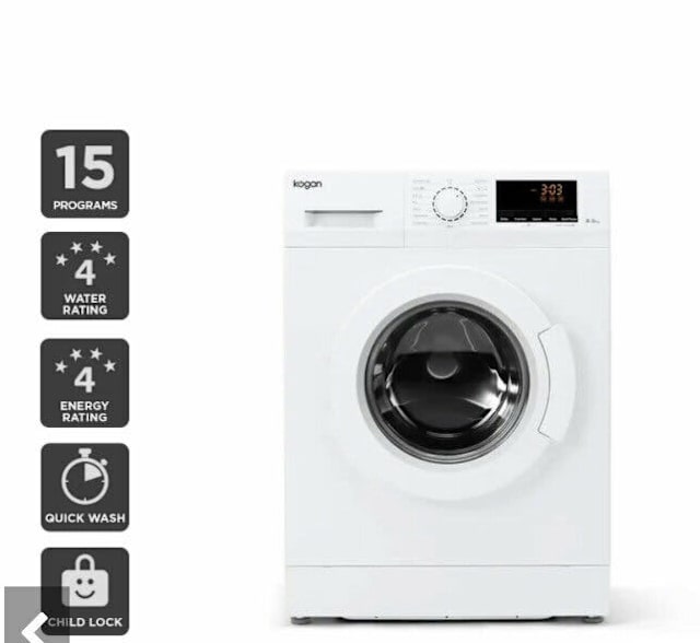 Kogan 8kg Front Load Washing Machine EX DEMO 12 MONTH WARRANTY199