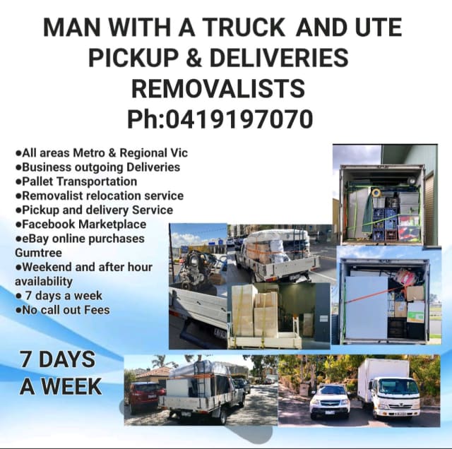 Man with a Truck/Van/Ute Pickup and Delivery Courier/ Home Removals Removals & Storage