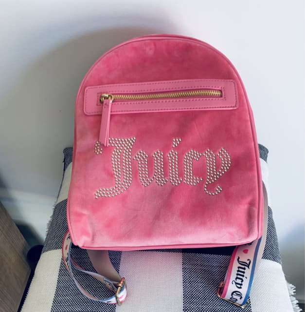 Pink Lemonade Juicy Couture Backpack + Bag Charm Purse Bag Velvet