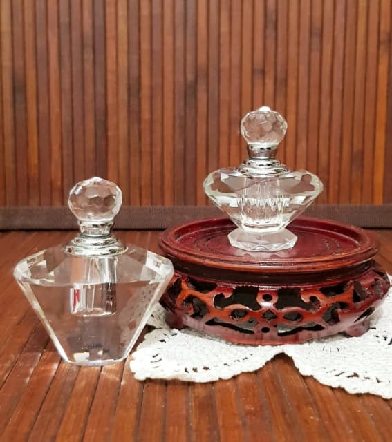 Vintage Lead Crystal Perfume Bottles,Faceted Crystal Perfume Bottle