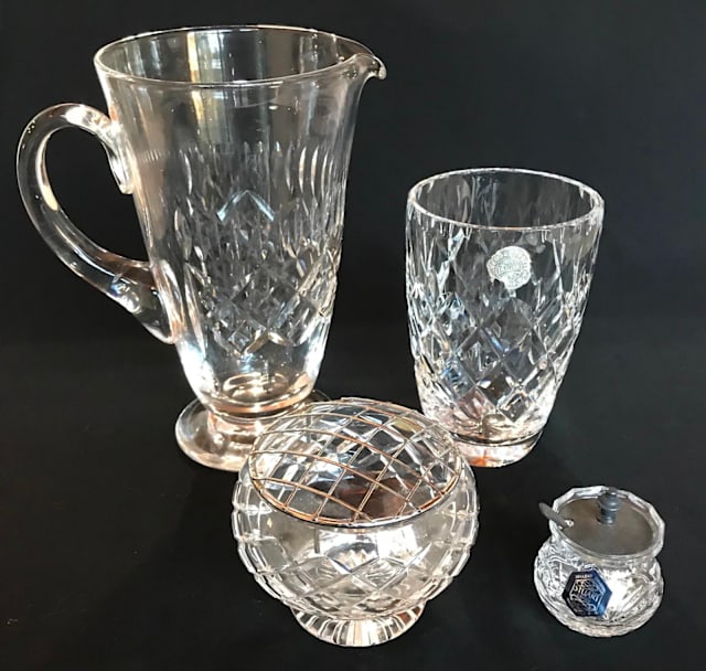 Vintage Stuart Crystal & b & Corbett Vases & crystal jugs