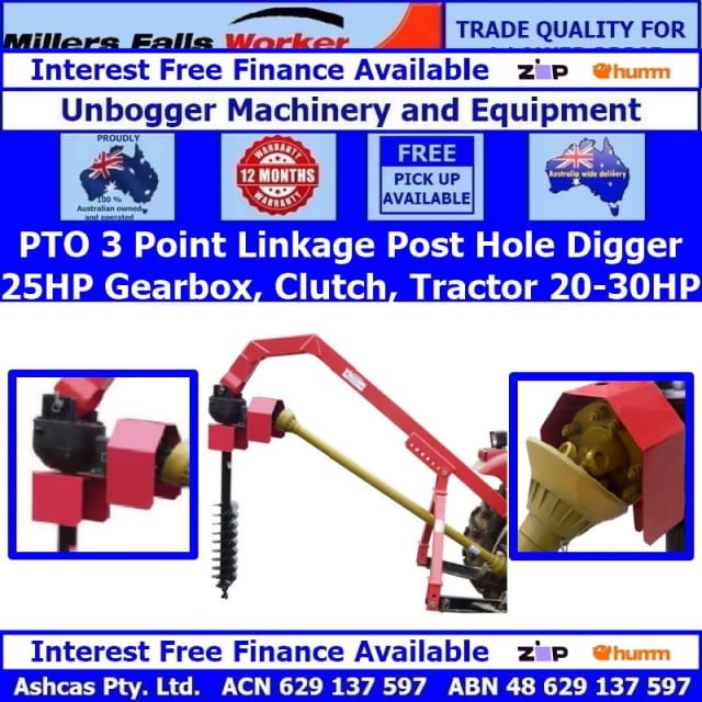 Millers Falls TWM PTO Post Hole Digger 25HP 2.92:1 Gearbox W/ Clutch ...