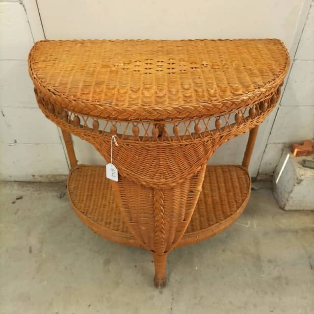 Stunning vintage half moon rattan console/ side table. Buffets & Side