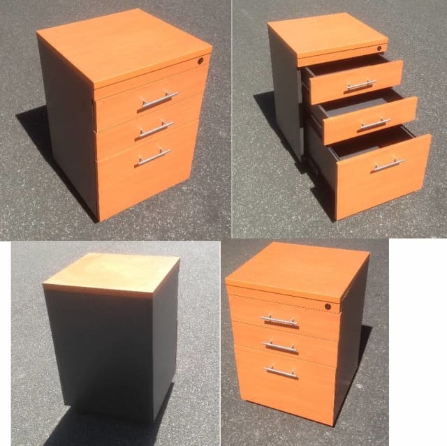 Filing 3 drawers, with wheels, wooden Gumtree