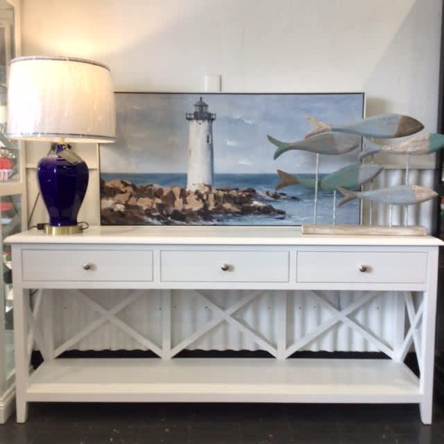 Hampton 3 Drawer Console Table (Brand New) Buffets & Side Tables