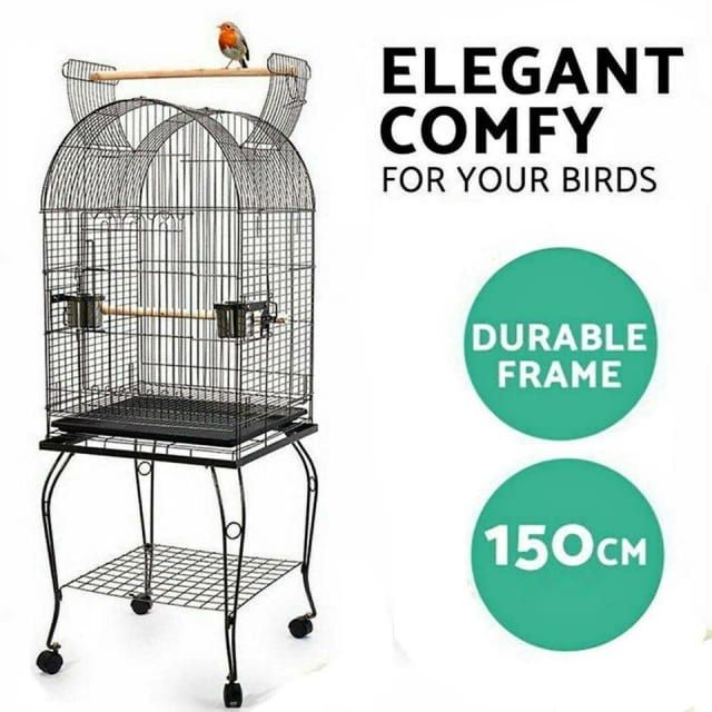 Bird Cage Pet Cages Aviary 150CM Large Travel Stand Budgie Parrot Toys ...