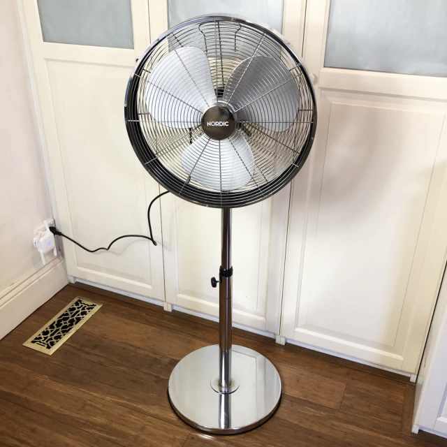 Deluxe Nordic Adjustable Chrome Oscillating Pedestal Fan Air