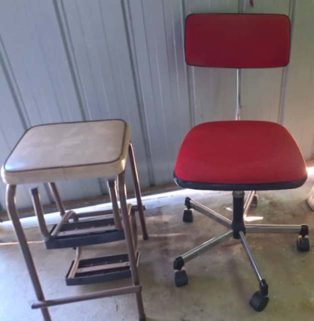 Red office swivel chair and two step stool Office Chairs Gumtree