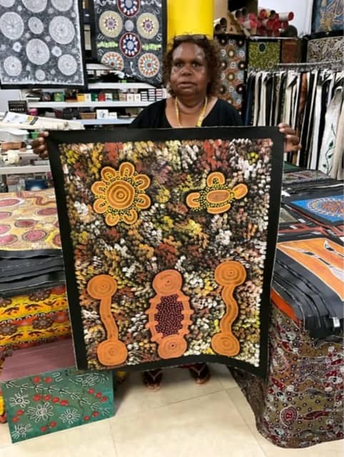 Aboriginal Artist SHARON BUTCHER Women Sitting Bush Seed Water | Art ...