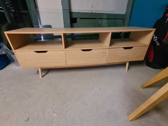 TV Entertainment Unit with Storage Drawers (Wooden Scandinavia ...