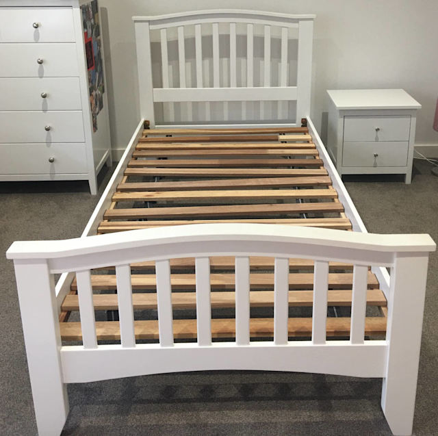 Bedroom Furniture King Single Bed, Tall Boy & Bedside table Cots