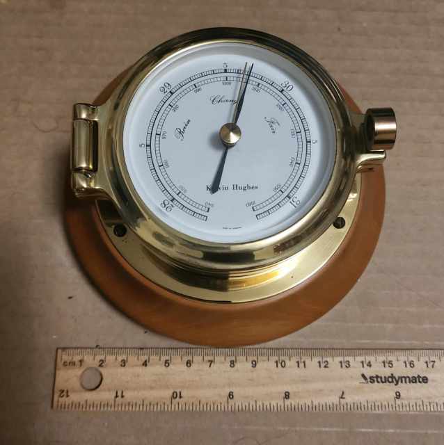 Kelvin Hughes Brass Porthole Barometer Other Antiques, Art