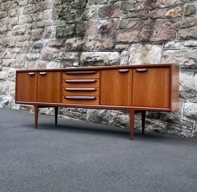 Teak Sideboard Mid Century Original Nathan 1960s Vintage Credenza