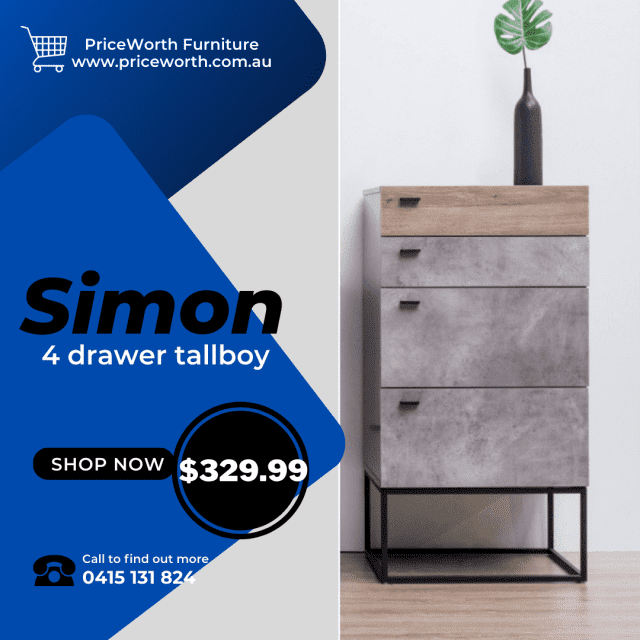 FOR SALE!! SIMON 4 DRAWERS TALLBOY ORDER NOW!!! Dressers & Drawers