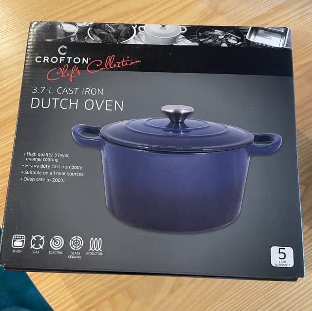 CROFTON Chef's Collection 3.7L Cast Iron Dutch Oven cast iron pot