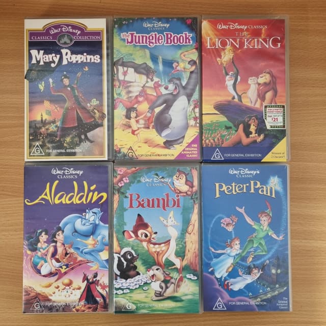 Walt Disneys Classics 6x Vhs Cassettes Bundle 