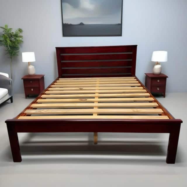 New Double, Queen mahogany bed frame KMS15 (Free delivery) Beds in