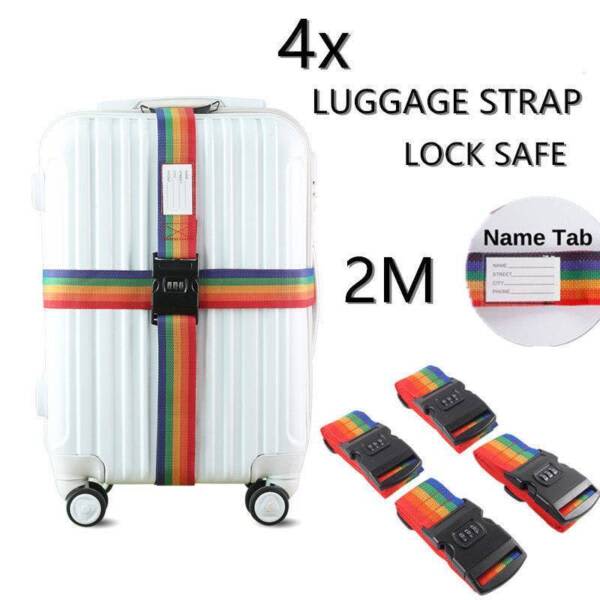 2M Password 4x Travel Luggage Suitcase Secure Lock Safe Nylon Bags in Sydney City NSW