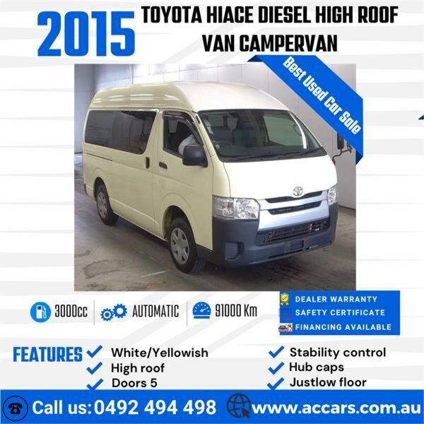 2015 Toyota HiAce VAN CAMPERVAN White/yellowish Manual High Roof Van
