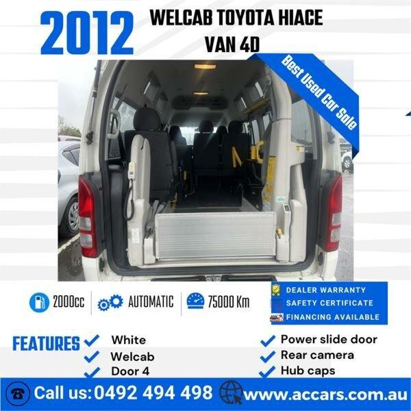 2012 Toyota HiAce VAN PEOPLE MOVER WELCAB White Automatic High Roof Van
