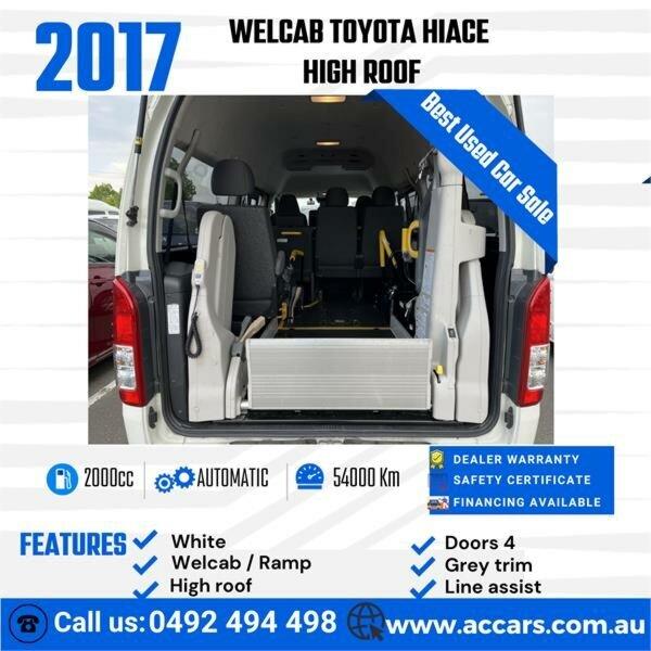 2018 Toyota HiAce VAN WELCAB PEOPLE MOVER White Automatic High Roof Van