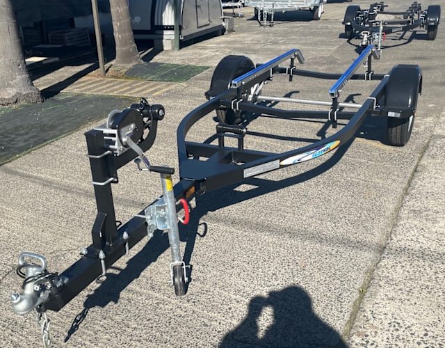 BOAT TRAILER ALUMINIUM BLACK POWDER COATED CHASSIS SUITS UP TO A 4.35mt