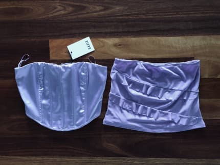 LADIES DAZIE DRESSY LILAC CROP TOPS - SIZE 10 - 2 ITEMS