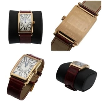 Franck Muller Watch Mens 1002 Qz Long Zisland 18K Rose Gold