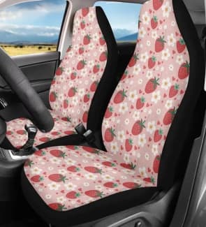 Strawberry Car Seat Covers, Strawberry Cute Car Accessories for