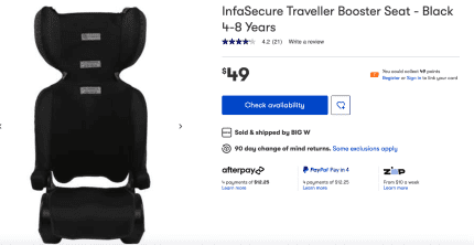 Infasecure traveller shop booster seat