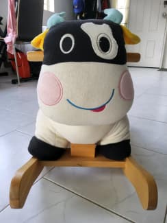 Wooden cow hot sale ride on