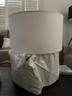 2 white lamp shades