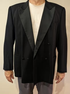 Pre-owned black double breasted Italian made Valentino suitcoat