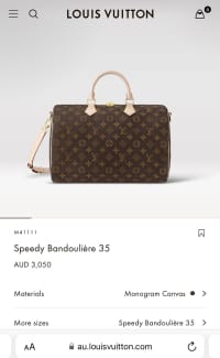 Louis Vuitton Speedy Bandoulière 35, Bags, Gumtree Australia Swan Area -  Caversham