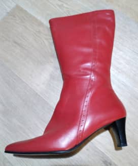 red mid boots