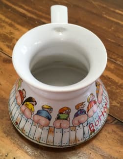 Vintage Hirschi Bottoms Up Coffee Mug No Spill Flat Bottom
