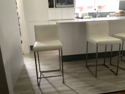 NICK SCALI white leather bar stools Stools Bar stools