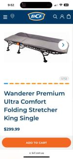 Wanderer premium ultra comfort 2024 folding stretcher king single