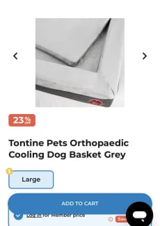 Tontine pets orthopaedic cooling dog hot sale basket grey